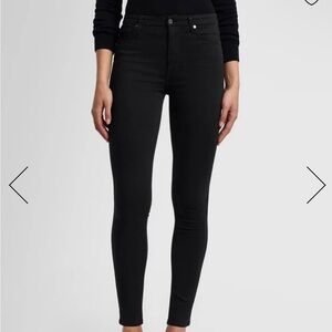 7 For All Mankind Women's High Waist Luxe Black Skinny Jeans 24